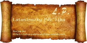 Latosinszky Pólika névjegykártya